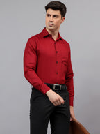 Men's Full Sleeve Spread Collar Premium Casual Shirt for Men in Black by BLUE ROBED, detail view