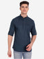 BLUE ROBED Men Pure Cotton Broad Placket Short Kurta in Roayl Blue