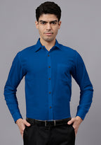 Men's Cotton Blend Slim Fit Formal Shirt in Beige by BLUE ROBED, fabric detail