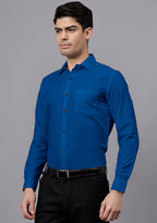 Men's Cotton Blend Slim Fit Formal Shirt in Beige by BLUE ROBED, front view