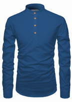 BLUE ROBED men's Casual Slim Fit Full Sleeve Kurta in Royal view 82