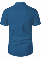 BLUE ROBED men's Half Sleeve Casual Cotton Kurta Office Wear in Royal view 62