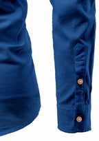 BLUE ROBED men's Casual Slim Fit Full Sleeve Double Pocket Cotton Kurta in Royal view 54