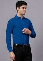 Men's Cotton Blend Slim Fit Formal Shirt in Beige by BLUE ROBED, view