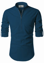 BLUE ROBED men's Casual ZIP Style Full Sleeve Kurta in Royal Blue view 65