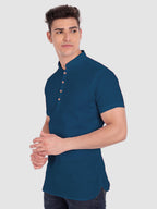 BLUE ROBED men's Half Sleeve Casual Cotton Kurta Daily Wear in Royal Blue view 73