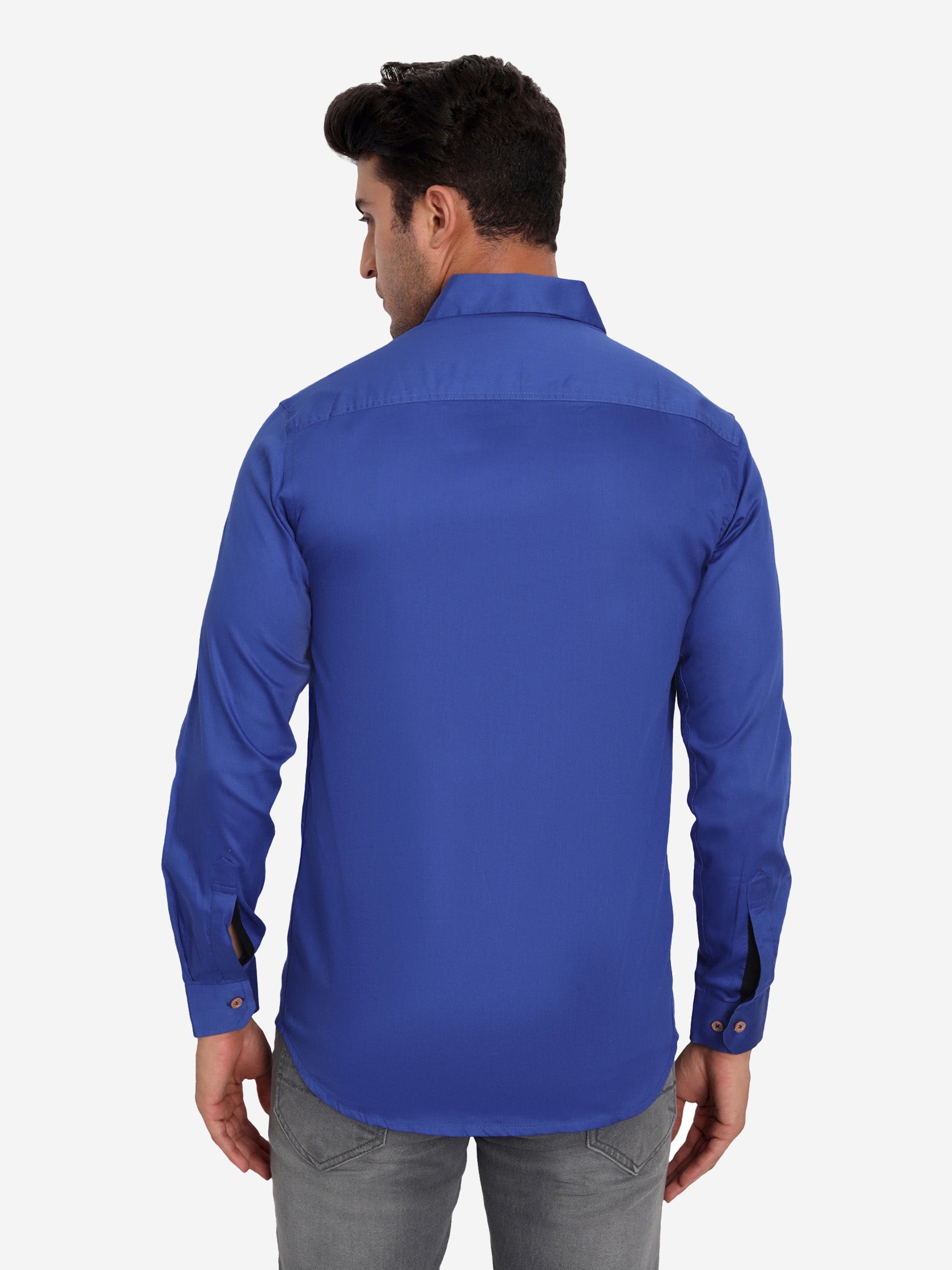Men's Casual Full Sleeve XMan Shirt in White by BLUE ROBED, side view