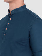 BLUE ROBED men's Casual Slim Fit Full Sleeve Cotton Kurta in Royal Blue view 71