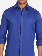 Men's Casual Full Sleeve XMan Shirt in White by BLUE ROBED, back view