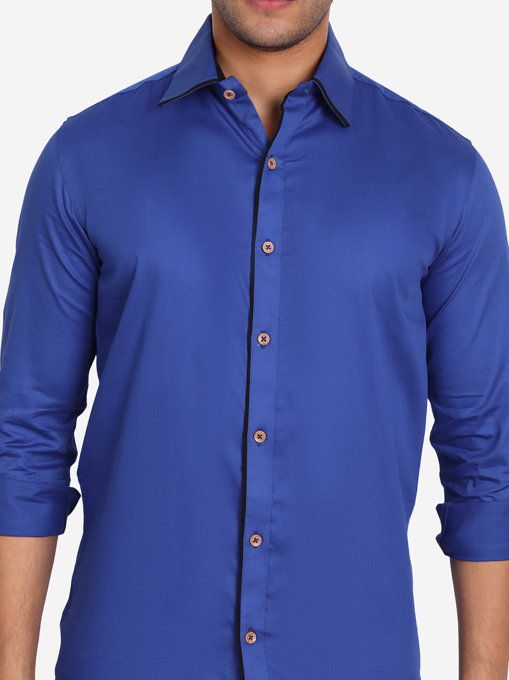 Men's Casual Full Sleeve XMan Shirt in White by BLUE ROBED, back view