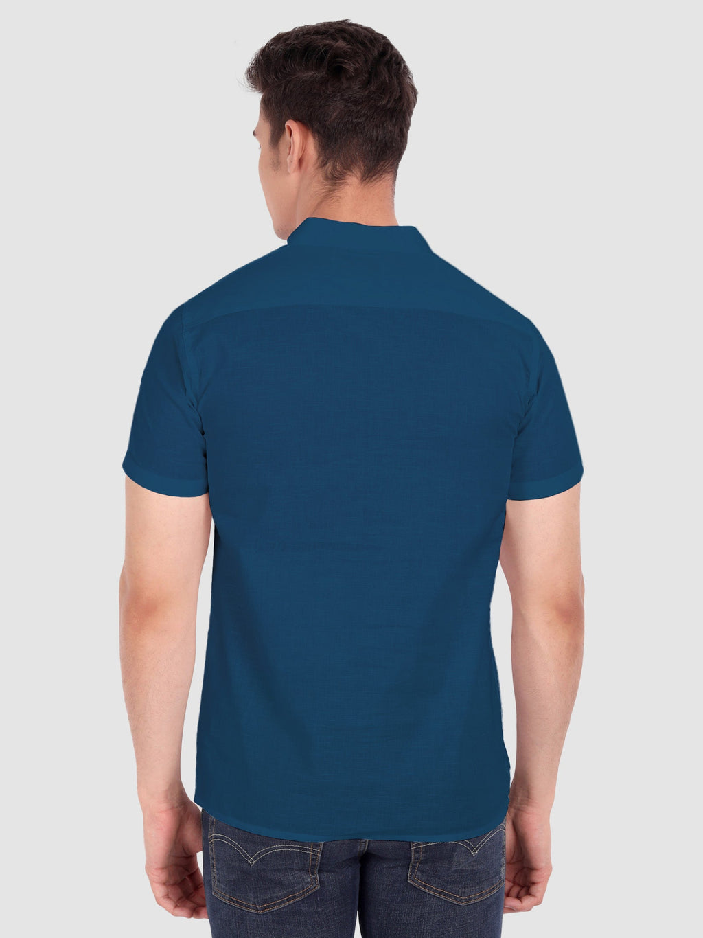BLUE ROBED men's Half Sleeve Casual Cotton Kurta Daily Wear in Royal Blue view 75