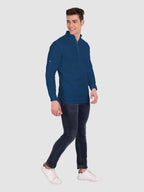 BLUE ROBED men's Casual ZIP Style Full Sleeve Cotton Kurta in Royal Blue view 60