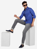 Men's Casual Full Sleeve XMan Shirt in White by BLUE ROBED, fit view