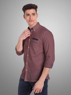 Men's Casual Full Sleeve Silver Button Shirt in White by BLUE ROBED, front view
