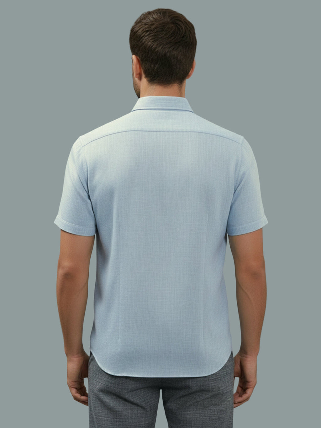 Half Sleeve Spread Collar Cotton Slim Shirt for Men and Boys in Shirt For Men And Yellow by BLUE ROBED, front view