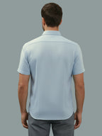 Half Sleeve Spread Collar Cotton Slim Shirt for Men and Boys in Shirt For Men And Yellow by BLUE ROBED, front view