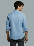 Men's Full Sleeve Spread Collar Premium Casual Shirt for Men Daily Wear in Black by BLUE ROBED, back view
