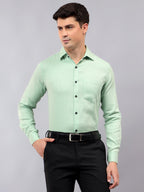 Men's Full Sleeve Spread Collar Premium Casual Shirt for Men in Black by BLUE ROBED, style view