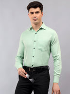 Men's Full Sleeve Spread Collar Premium Casual Shirt for Men in Black by BLUE ROBED, back view