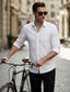 100% Cotton Men's Strip Full Sleeve Shirts Shirt Office & Daily Wear in White by BLUE ROBED