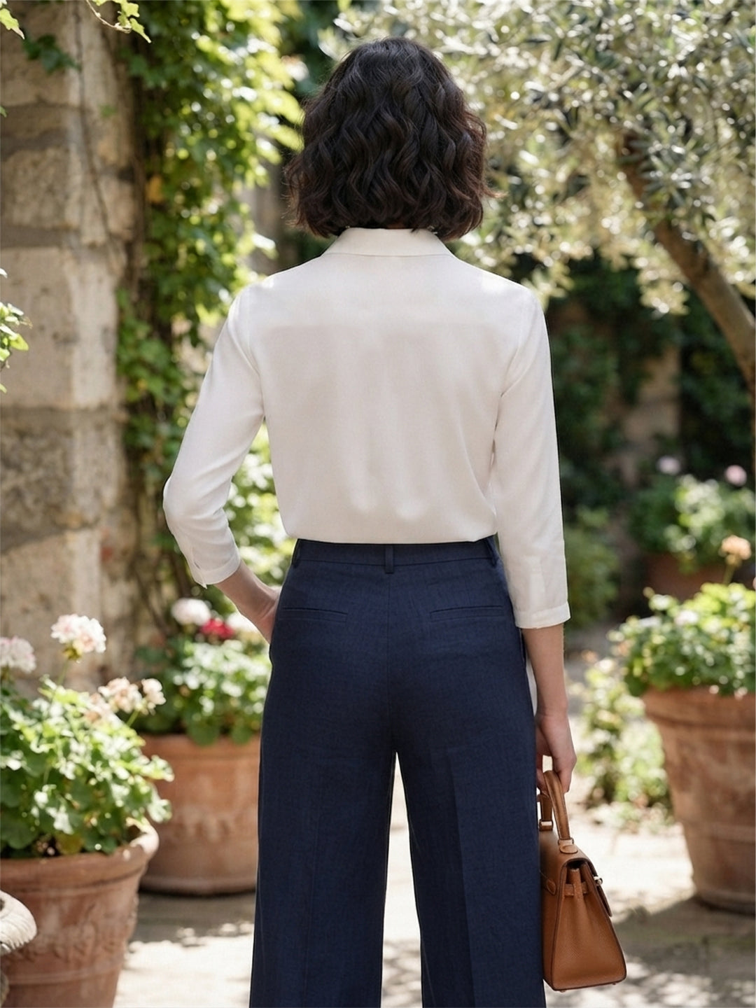 Women’s Elegant Solid Shirt – White | Viscose Rayon Fabric | 3/4th Sleeves