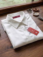 Women’s Elegant Solid Shirt – White | Viscose Rayon Fabric | 3/4th Sleeves