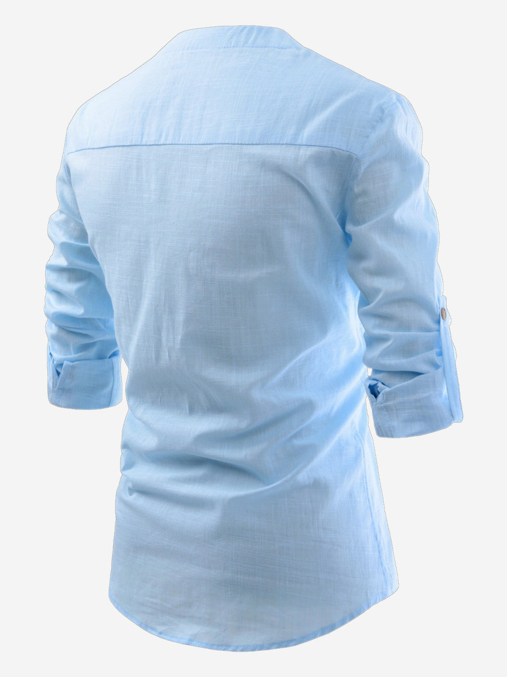BLUE ROBED men's Casual Slim Fit Full Sleeve Cotton Kurta in Sky view 34