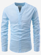 BLUE ROBED men's Casual Slim Fit Full Sleeve Cotton Kurta in Sky view 35
