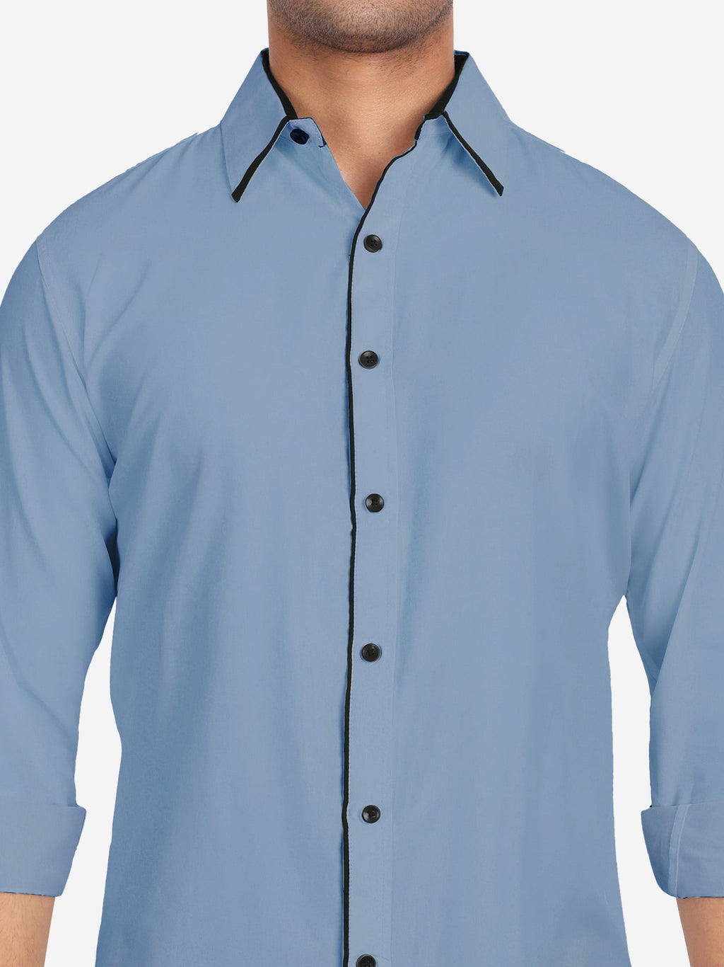 Men's Casual Full Sleeve XMan Shirt in White by BLUE ROBED, back view