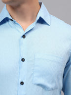 Men's Full Sleeve Spread Collar Premium Casual Shirt for Men in Black by BLUE ROBED, side view