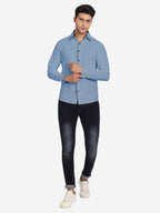 Men's Casual Full Sleeve XMan Shirt in White by BLUE ROBED, detail view
