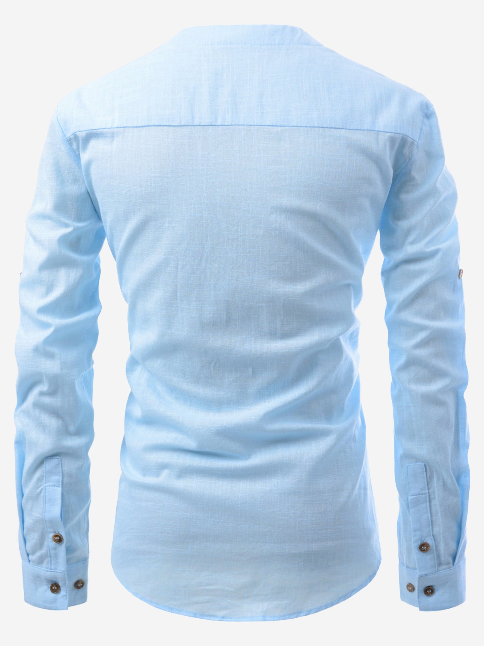 BLUE ROBED men's Casual Slim Fit Full Sleeve Cotton Kurta in Sky view 37