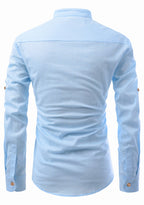 BLUE ROBED men's Casual Slim Fit Full Sleeve Kurta in Sky view 98