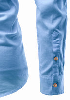 BLUE ROBED men's Casual Slim Fit Full Sleeve Double Pocket Cotton Kurta in Sky view 61