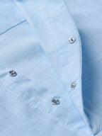 BLUE ROBED men's Casual Slim Fit Full Sleeve Cotton Kurta in Sky view 38