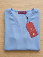 Women’s Crepe Formal Top | Elegant V-Neck Office Wear Blouse