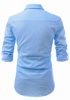 BLUE ROBED men's Full Sleeve Casual Cotton Kurta in Sky view 82