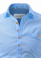BLUE ROBED men's Full Sleeve Casual Cotton Kurta in Sky view 86