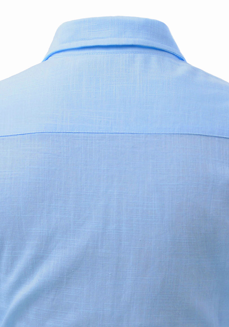 BLUE ROBED men's Full Sleeve Casual Cotton Kurta in Sky view 87
