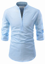 BLUE ROBED men's Casual ZIP Style Full Sleeve Kurta in Sky Blue view 69