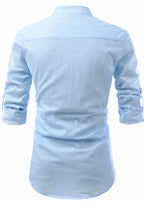BLUE ROBED men's Casual ZIP Style Full Sleeve Kurta in Sky Blue view 70