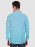 BLUE ROBED men's Full Sleeve Casual Cotton Kurta in Sky Blue view 59