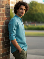 BLUE ROBED Full Sleeve Kurta for men Daily Wear in TRQS view 83