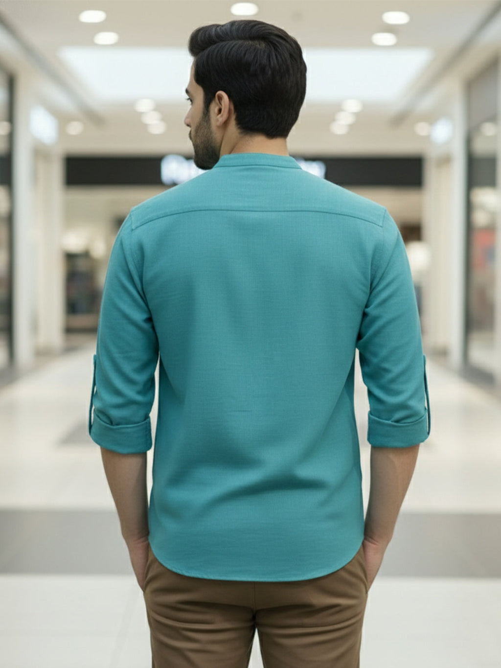 BLUE ROBED Full Sleeve Kurta for men Office Wear in TRQS view 16