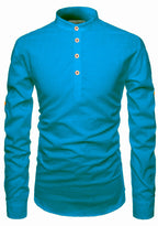 BLUE ROBED men's Casual Slim Fit Full Sleeve Kurta in Teal view 111