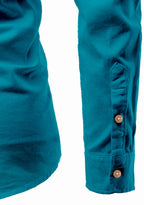 BLUE ROBED men's Casual Slim Fit Full Sleeve Double Pocket Cotton Kurta in Teal view 103