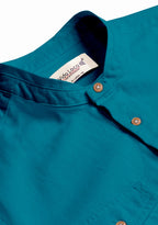 BLUE ROBED men's Casual Slim Fit Full Sleeve Double Pocket Cotton Kurta in Teal view 104