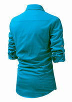 BLUE ROBED men's Full Sleeve Casual Cotton Kurta in Turquoise view 114