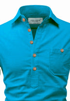 BLUE ROBED men's Full Sleeve Casual Cotton Kurta in Turquoise view 118