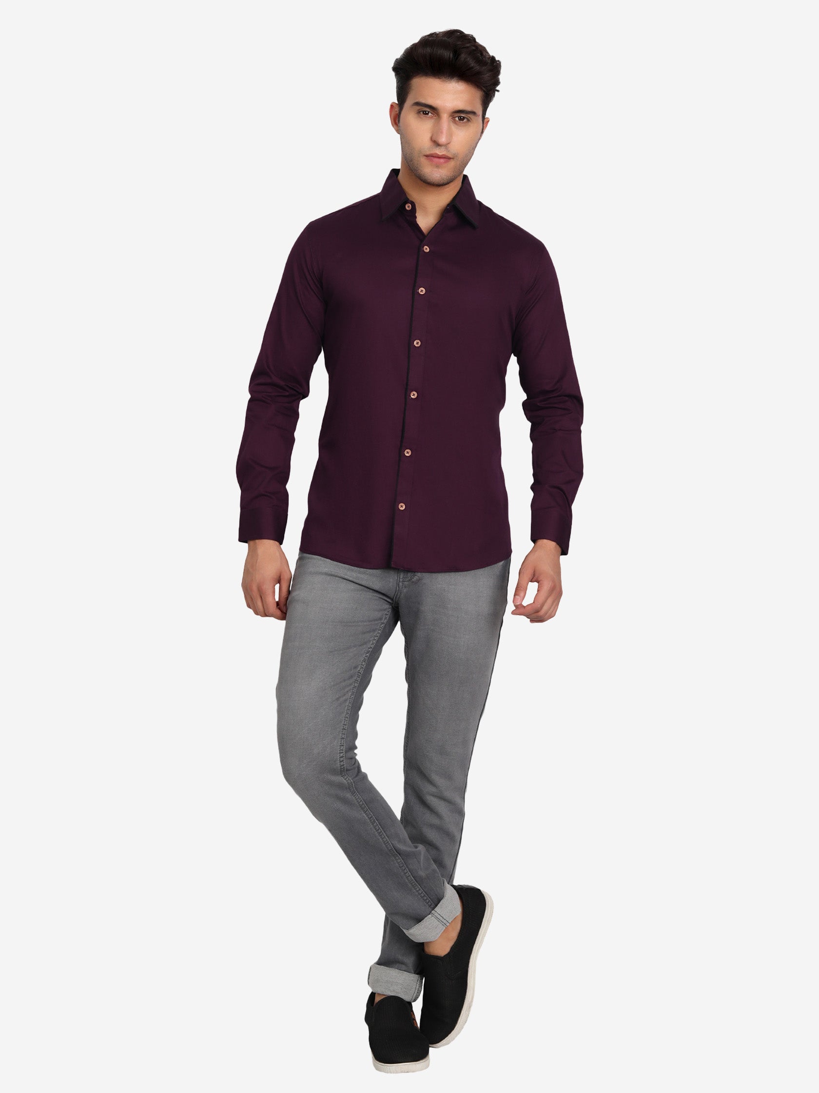 Men's Casual Full Sleeve XMan Shirt in White by BLUE ROBED, detail view